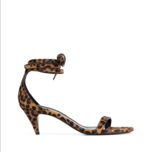 SALE ⭐️ SAINT LAURENT CHARLOTTE LEOPARD SANDALS - Picture 7 of 10